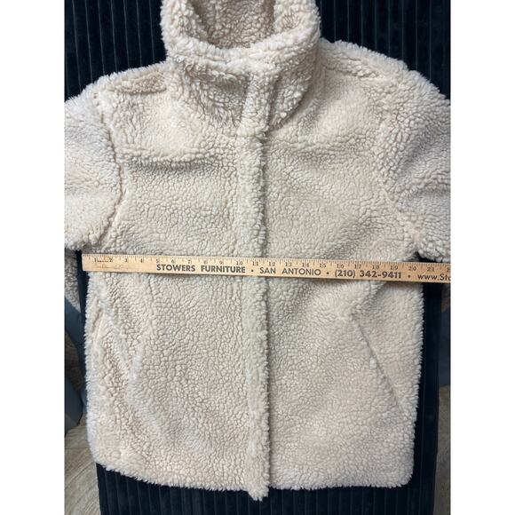 Aeropostale Women’s Fleece Jacket Size Large White Full Zip - Picture 4 of 6
